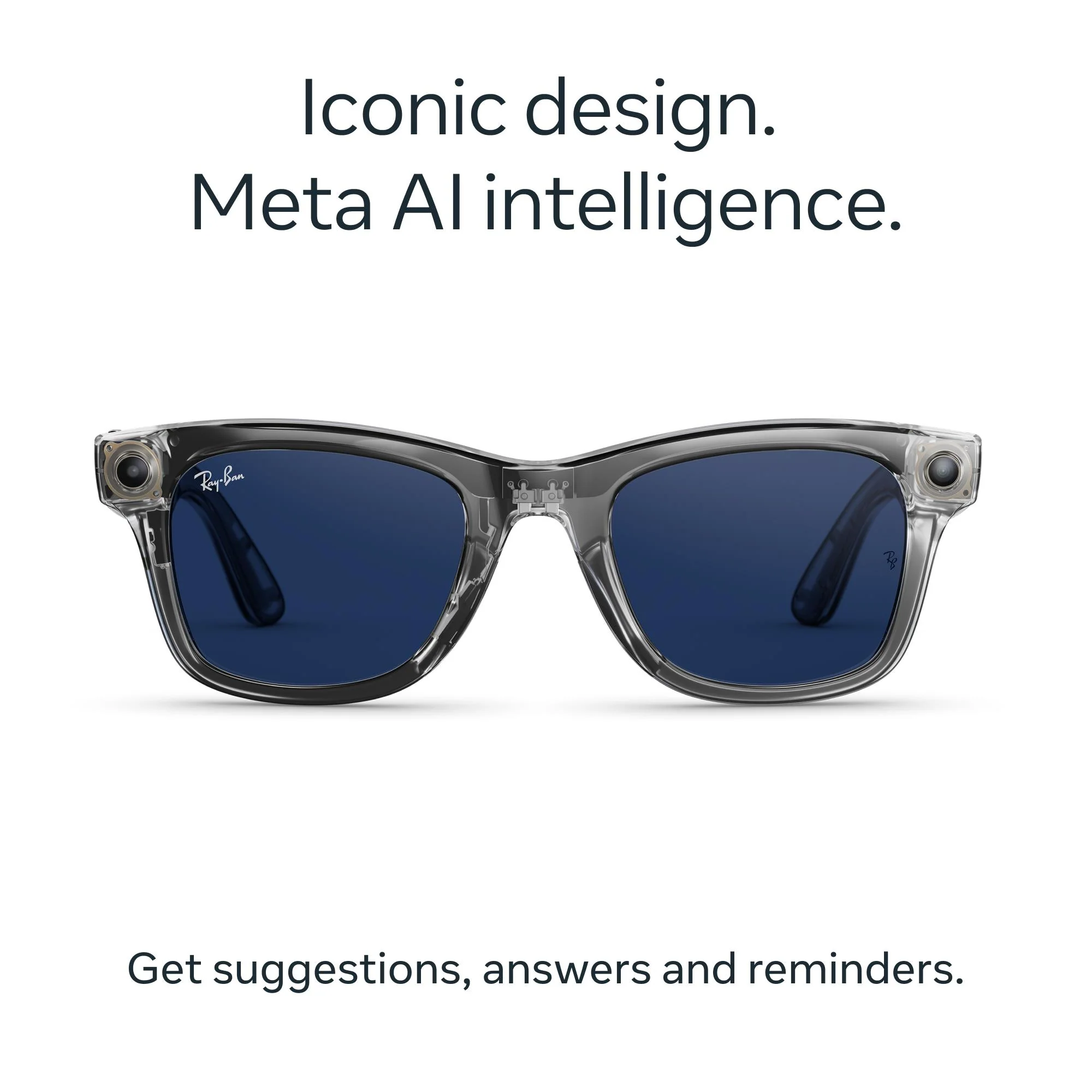 Ray-Ban | Meta Wayfarer Gen 2 AI Glasses (Shiny Transparent Grey/Transitions Sapphire) - Image 2