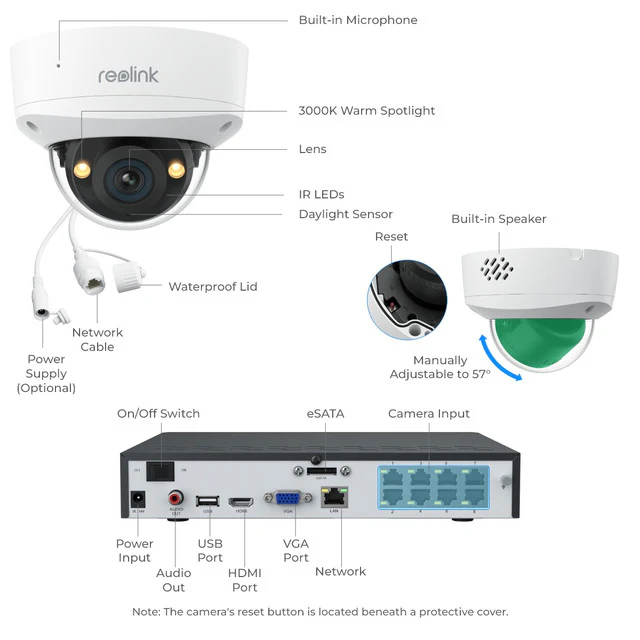 Reolink 8-CH 12MP IK10 CCTV Dome Security System with Spotlights - Image 8
