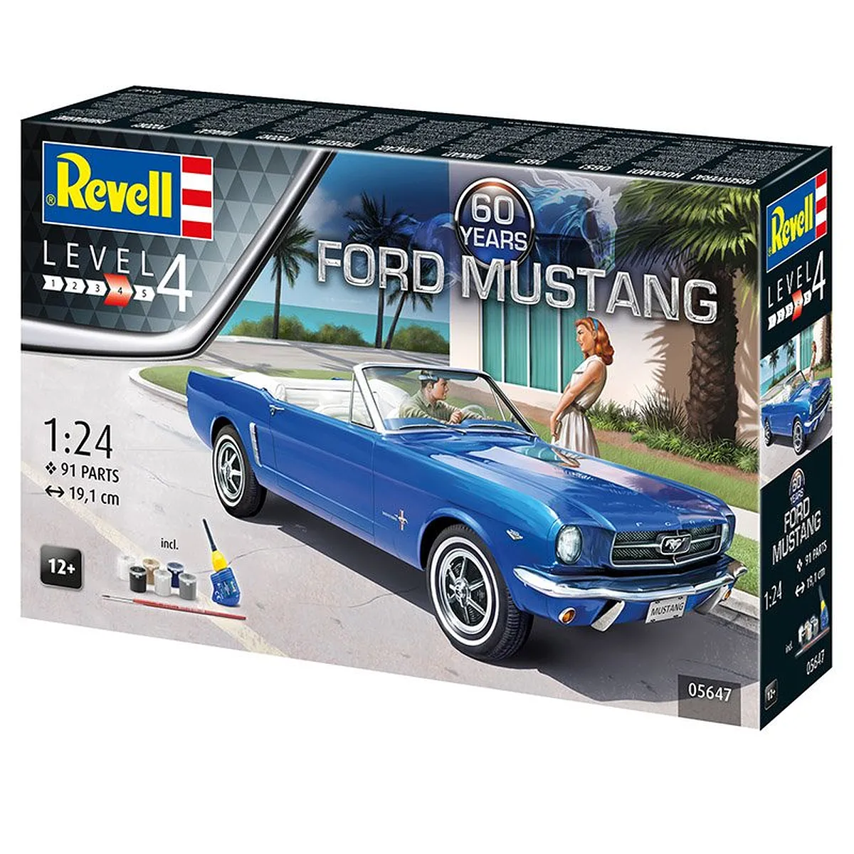 Revell 1/24 1964 Ford Mustang "60 Years" Car Scaled Plastic Model Starter Kit - Image 10