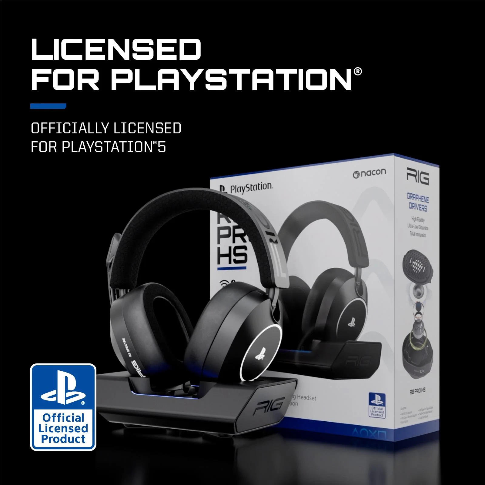 RIG R8 SPECTRE PRO HS Dual Wireless Gaming Headset and Base Station for PlayStation (Black) - Image 2
