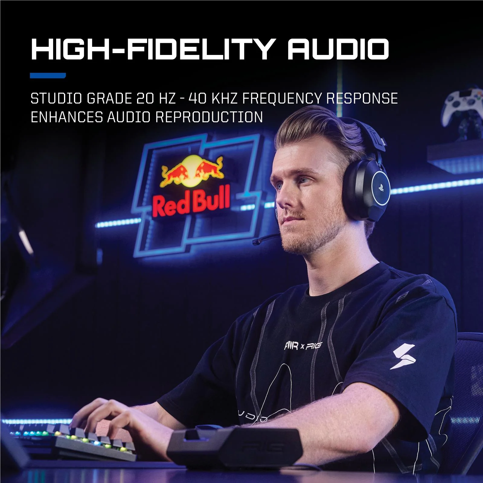 RIG R8 SPECTRE PRO HS Dual Wireless Gaming Headset and Base Station for PlayStation (Black) - Image 4