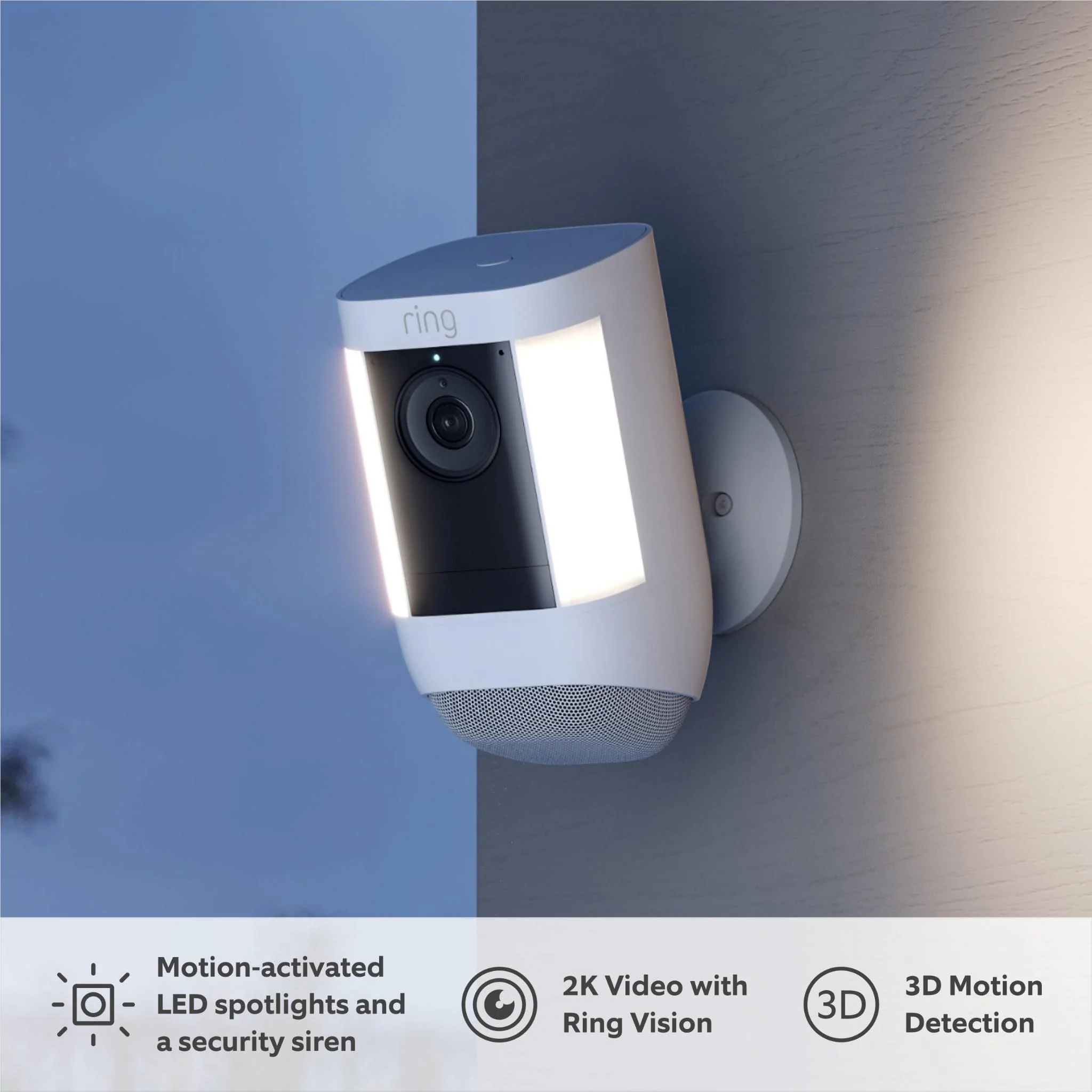 Ring Spotlight Security Camera Pro 2K Battery (White) - Image 2