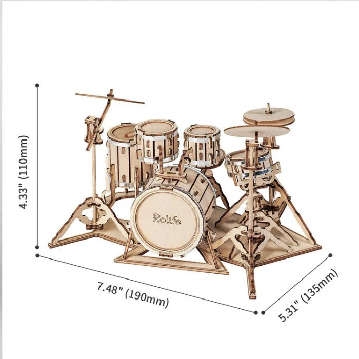 Robotime Classical 3D Drum Kit - Image 5