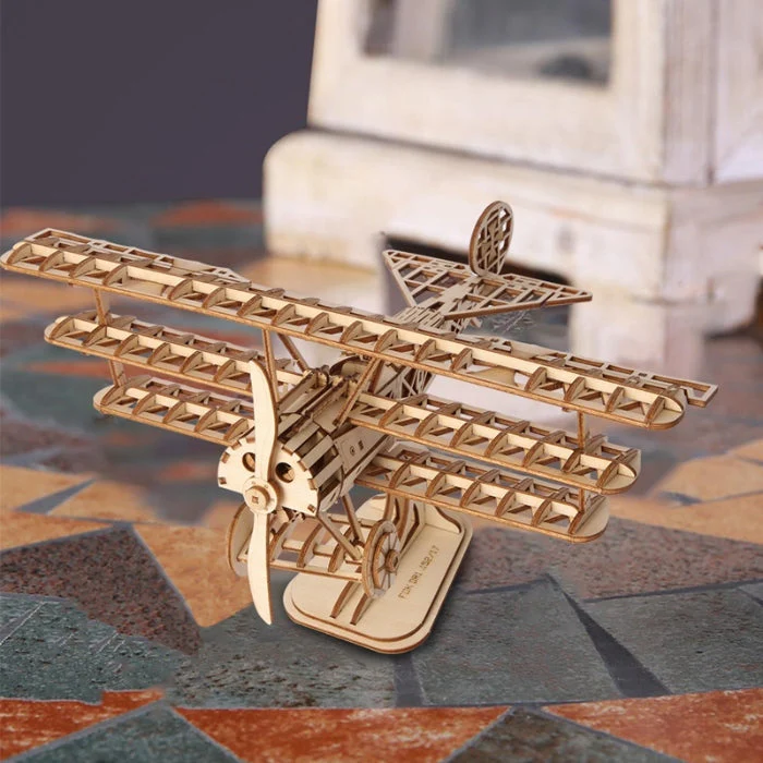Robotime Classical 3D Wooden Airplane - Image 2