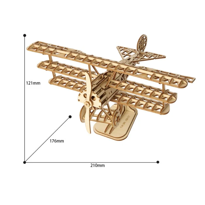 Robotime Classical 3D Wooden Airplane - Image 5