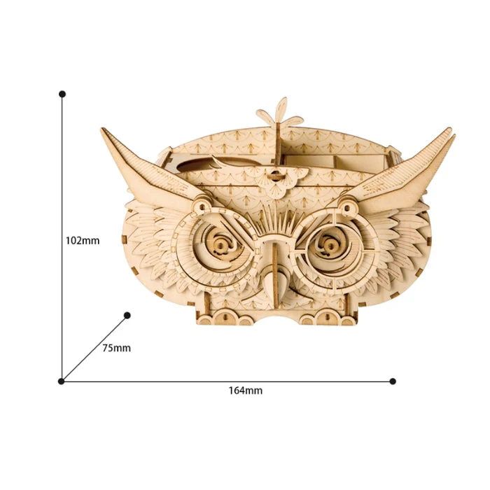 Robotime Classical 3D Wooden Owl Storage Box - Image 3
