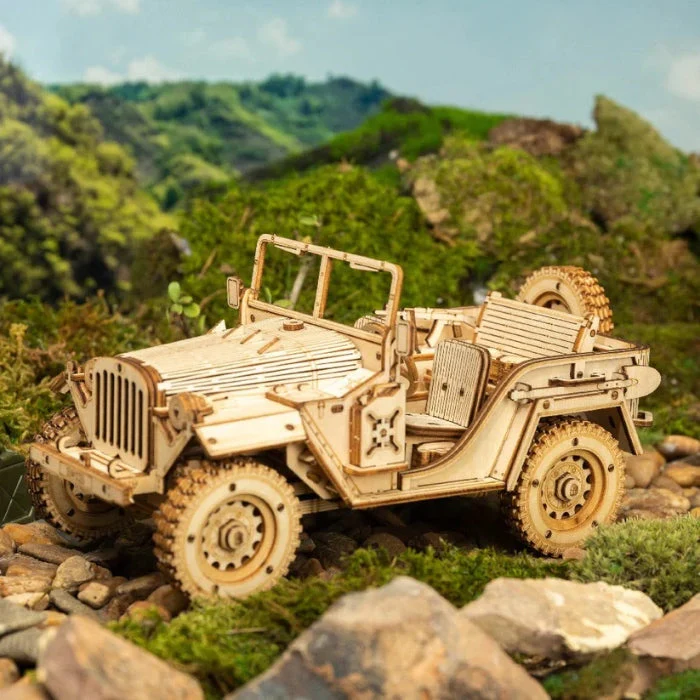 Robotime DIY 1/18 Army Field Car - Image 3