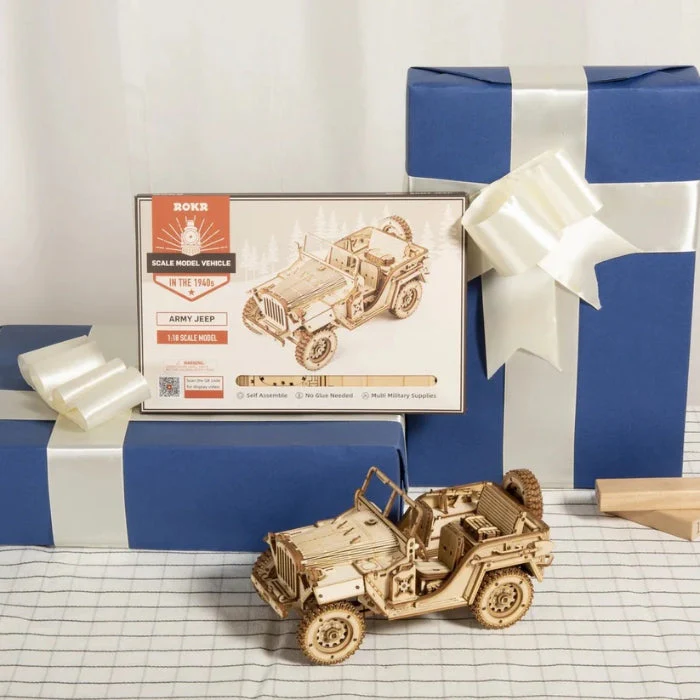 Robotime DIY 1/18 Army Field Car - Image 4