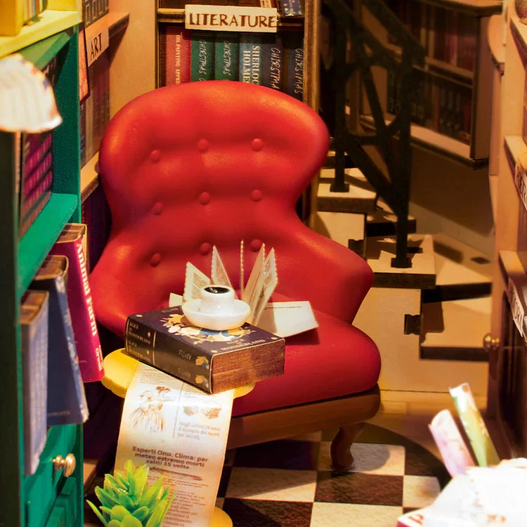 Robotime DIY Bookends Kit Bookstore - Image 5