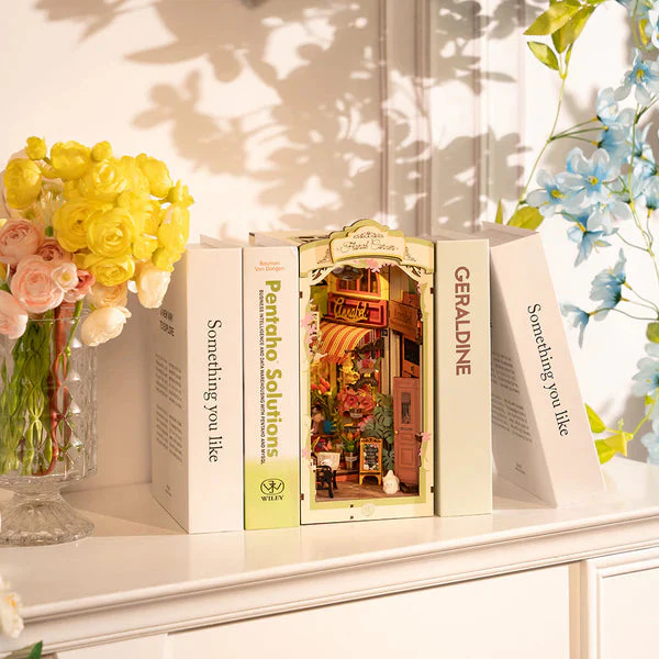 Robotime DIY Bookends Kit Floral Corner - Image 3