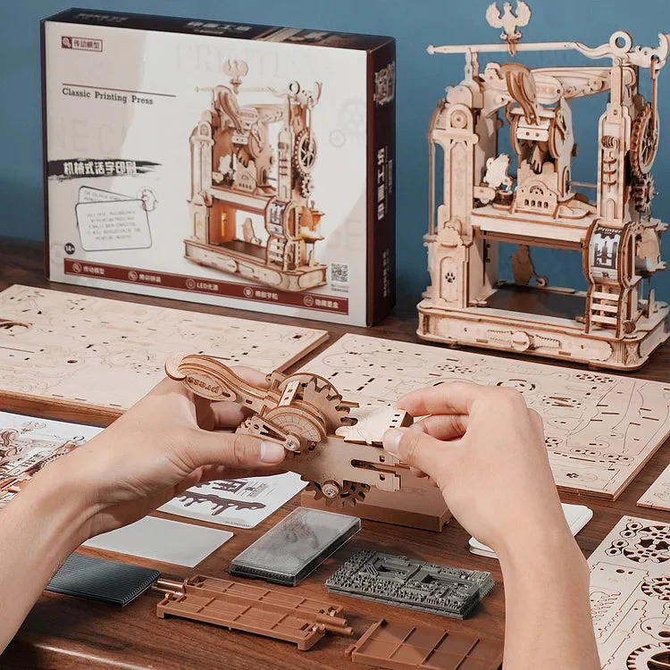 Robotime Mechanical Models Printing Press - Image 4