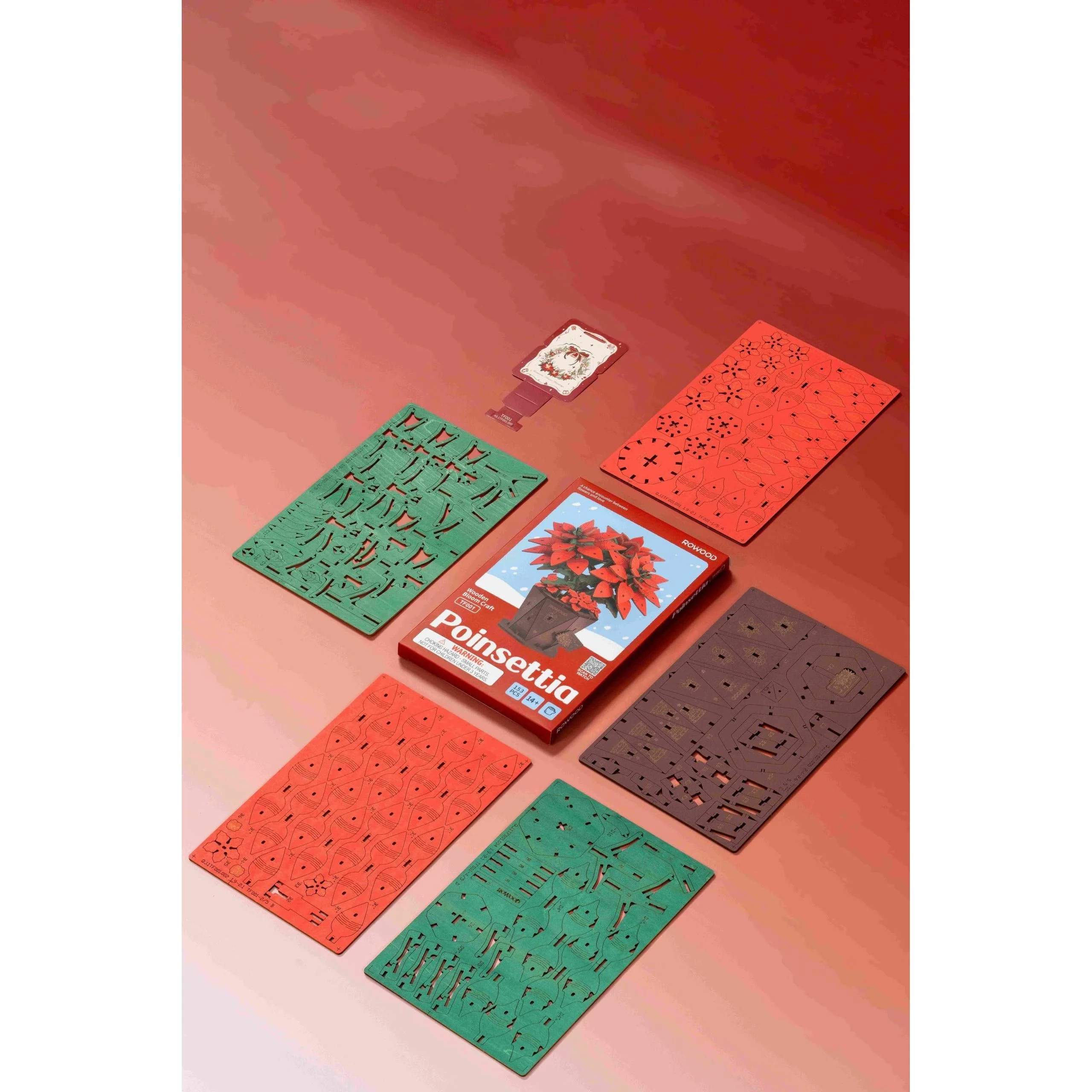 Robotime Wood Bloom Poinsettia - Image 5