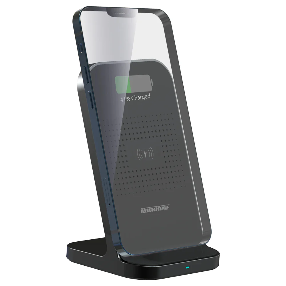 RockRose Airwave 10W Wireless Charging Stand (Black) - Image 2