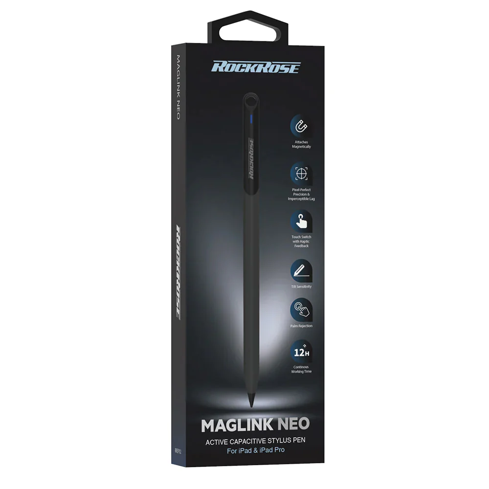 RockRose MagLink Neo Active Capacitive Stylus for iPad (Black) - Image 2