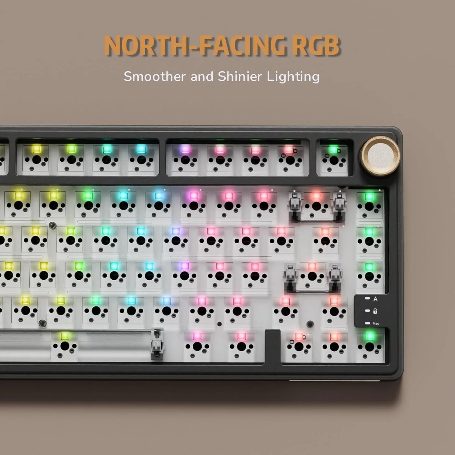 Royal Kludge R75 Wired RGB Hot Swap Mechanical Keyboard (Phantom with Brown Switch) - Image 7