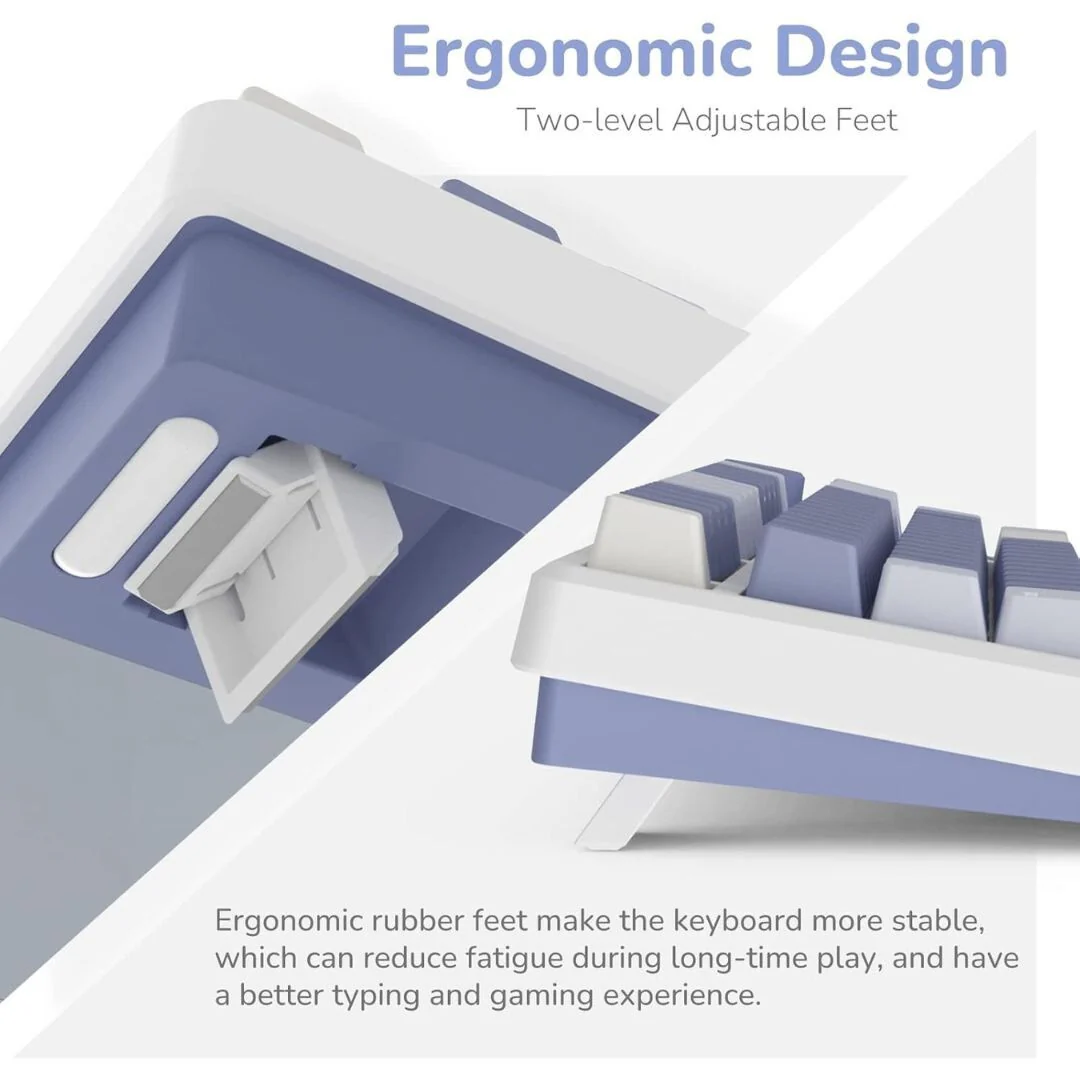 Royal Kludge RK-M75 Ocean Blue Tri Mode Mechanical Keyboard - Brown Switch - Image 6