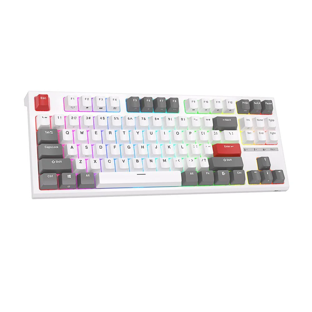 Royal Kludge RK R87 Mechanical Wired RGB Hot-Swappable Keyboard White - Brown Switch - Image 3