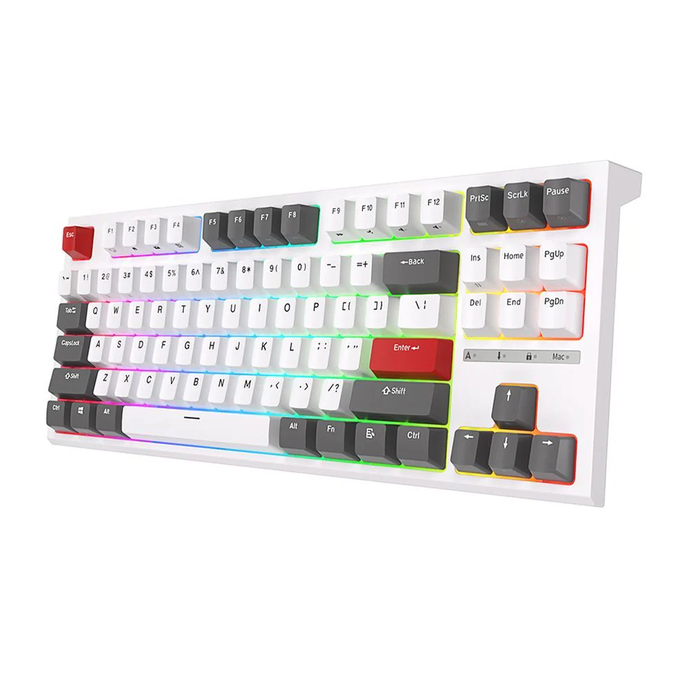 Royal Kludge RK R87 Mechanical Wired RGB Hot-Swappable Keyboard White - Brown Switch - Image 4
