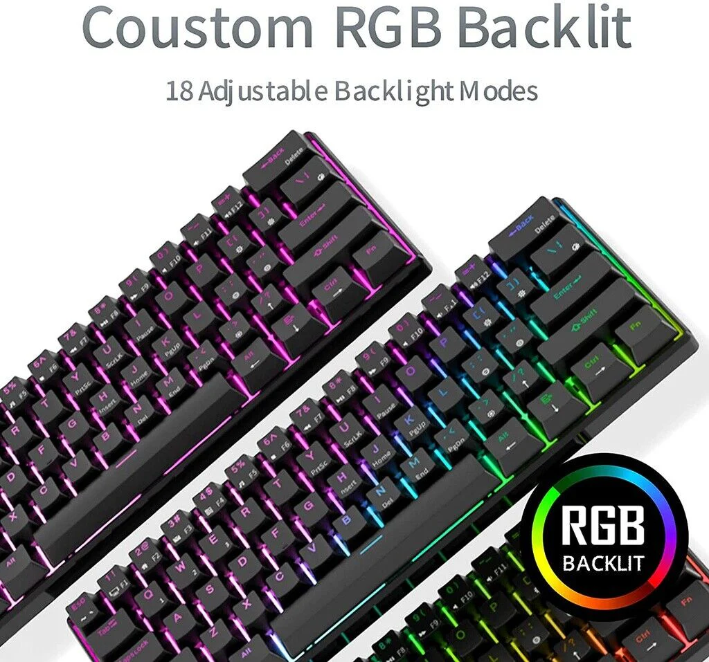 Royal Kludge RK61 RGB Mechanical Keyboard (Red Switch) - Image 2
