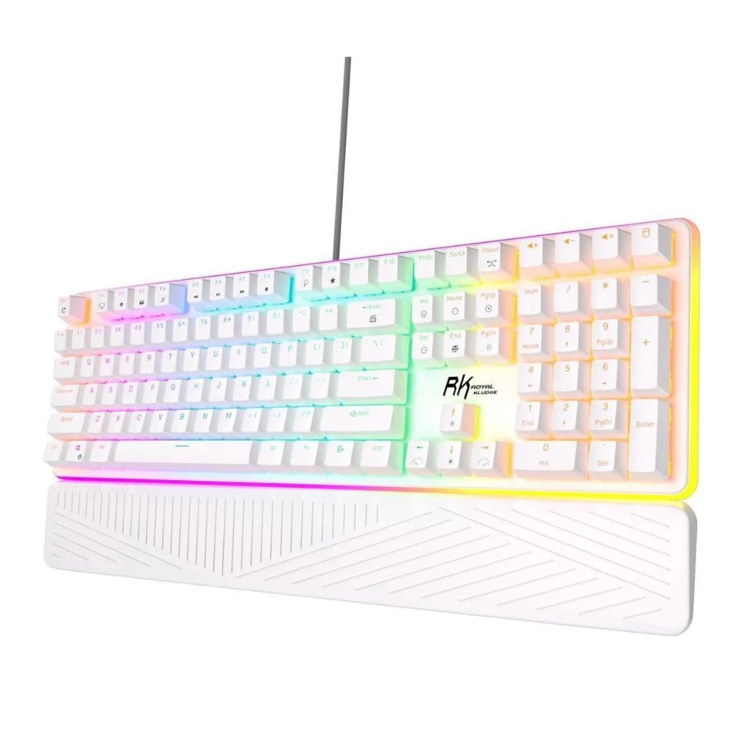 Royal Kludge RK918 RGB Wired Full Size Mechanical Keyboard (White - Brown Switch) - Image 2