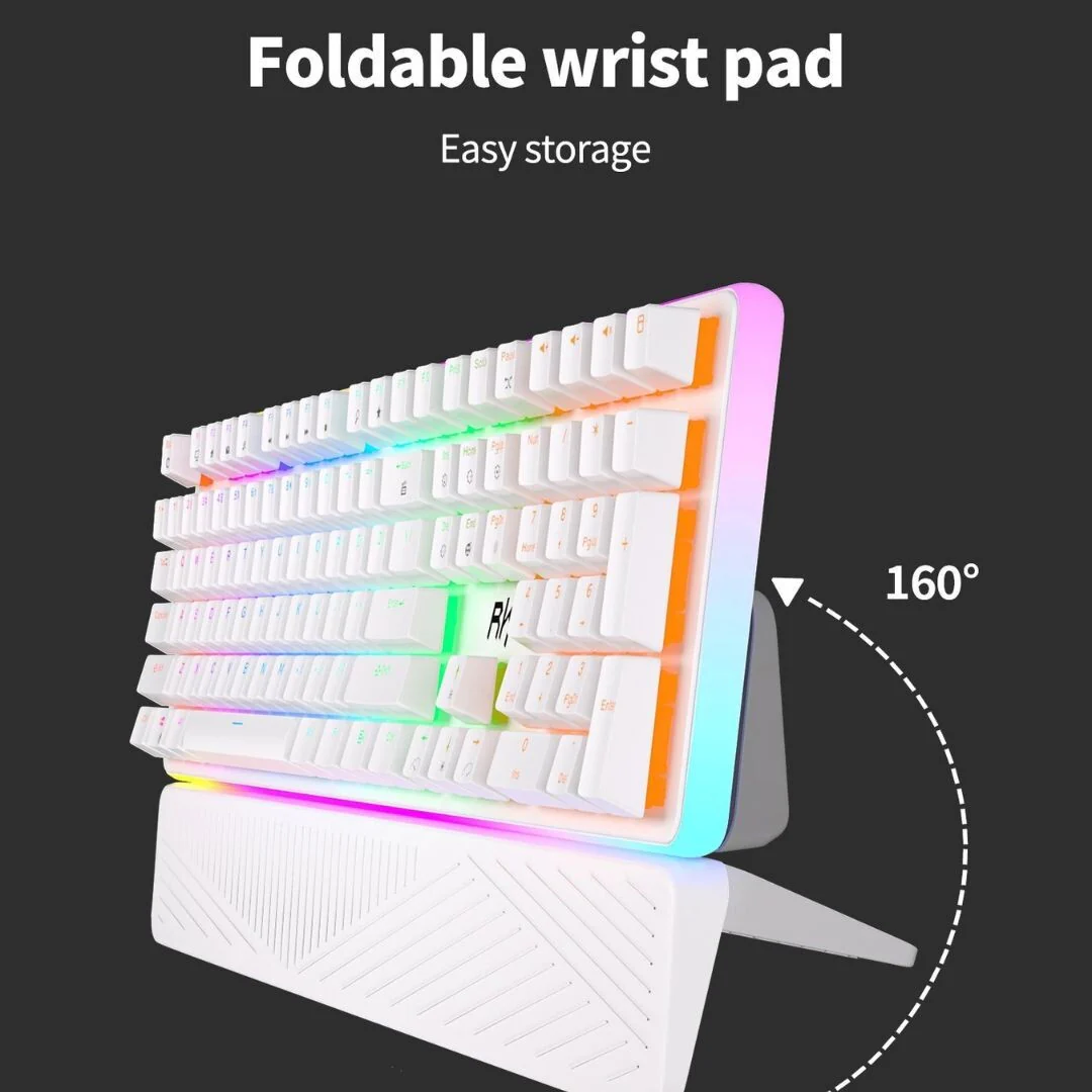 Royal Kludge RK918 RGB Wired Full Size Mechanical Keyboard (White - Brown Switch) - Image 6