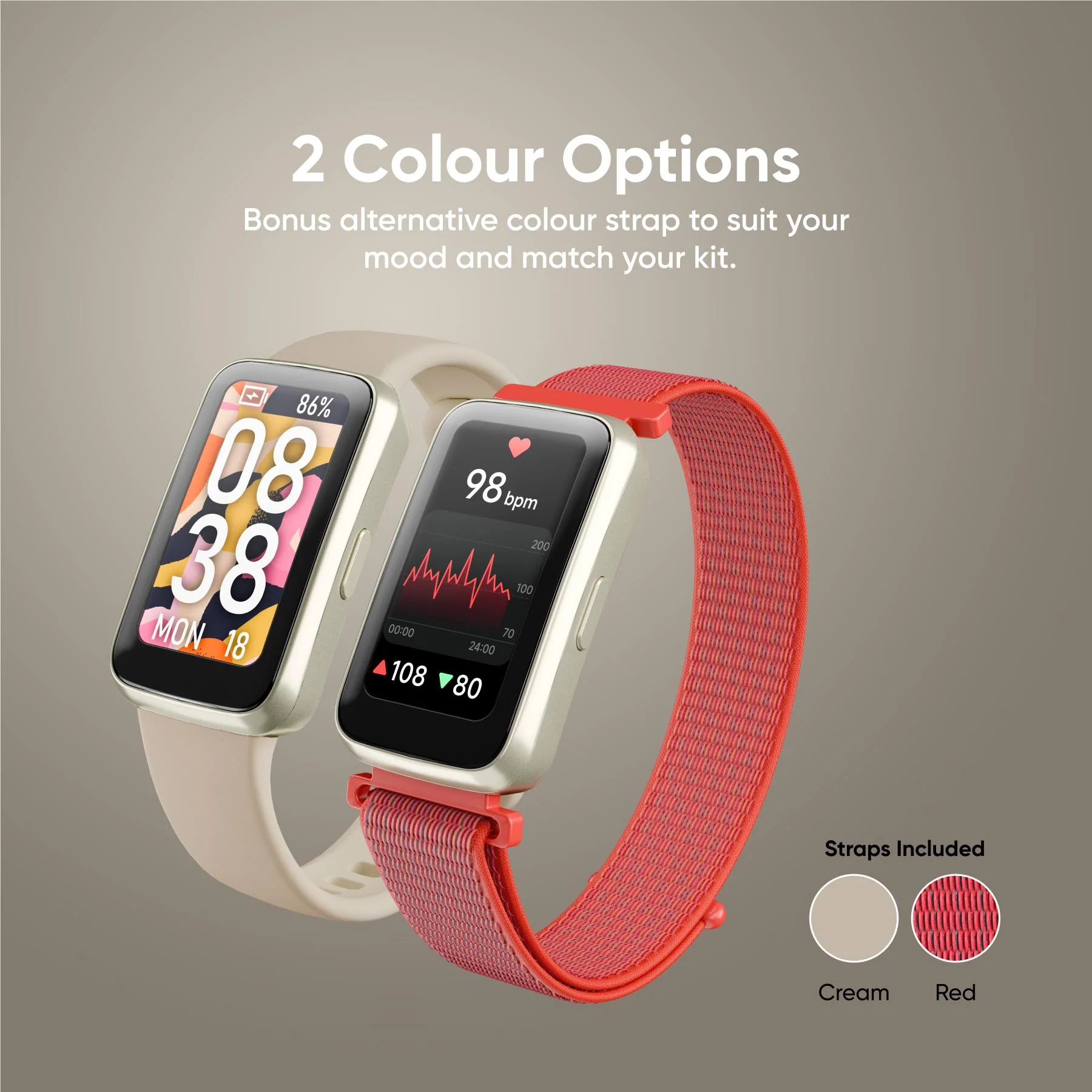 Ryze Elevate Gen2 Smart Watch (Cream & Red) - Image 10