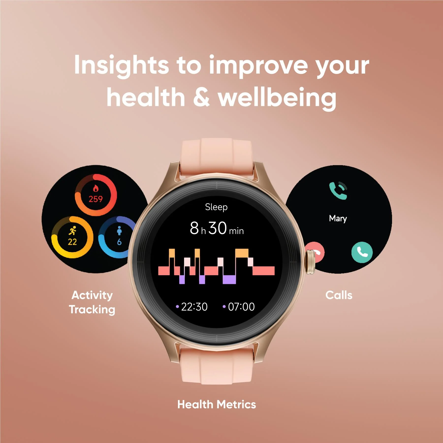 Ryze Flex Gen 2 Smart Watch (Pink & Stone) - Image 11