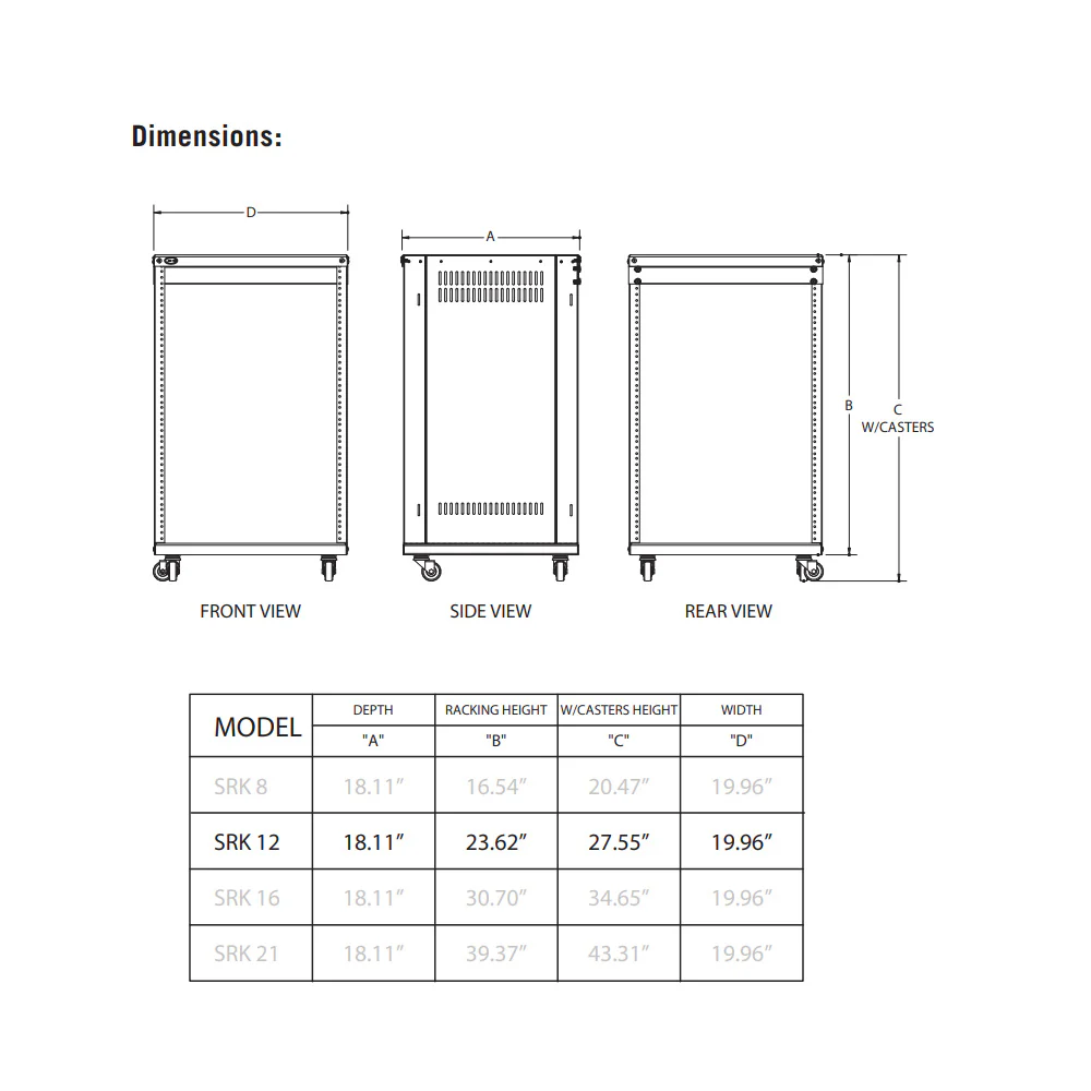 Samson 12 Unit Equipment Rack - Image 3