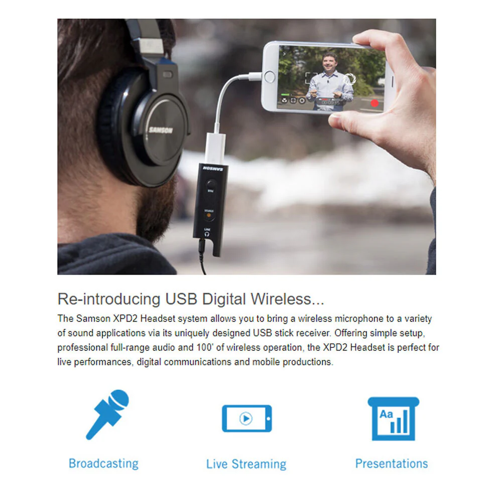 Samson XPD2 Headset USB Digital Wireless System - Image 7