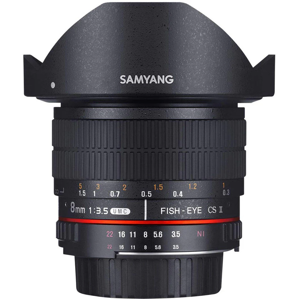 Samyang 8mm F3.5 Fisheye UMC II Camera Lens For Nikon AE APS-C (Black) - Image 3