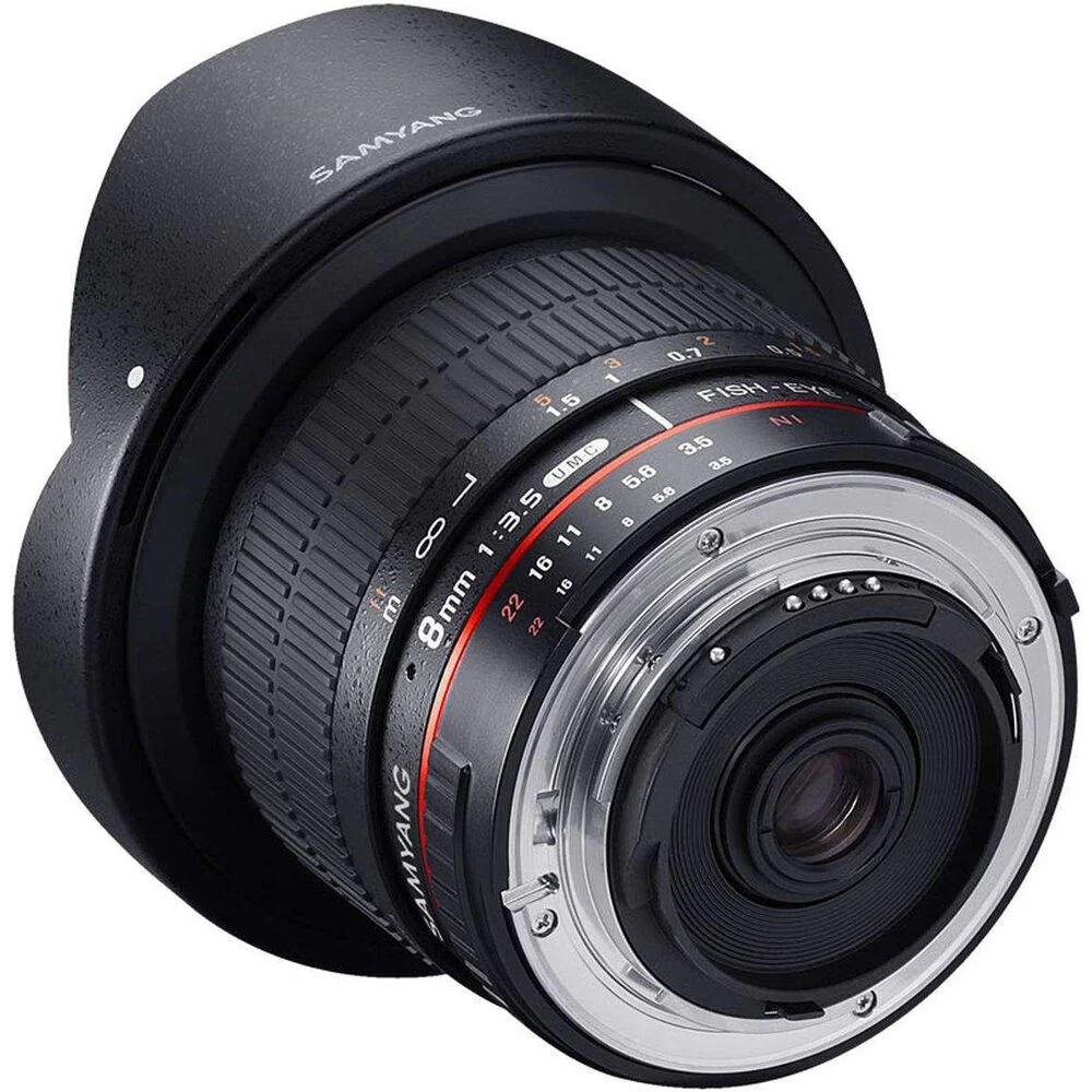 Samyang 8mm F3.5 Fisheye UMC II Camera Lens For Nikon AE APS-C (Black) - Image 5