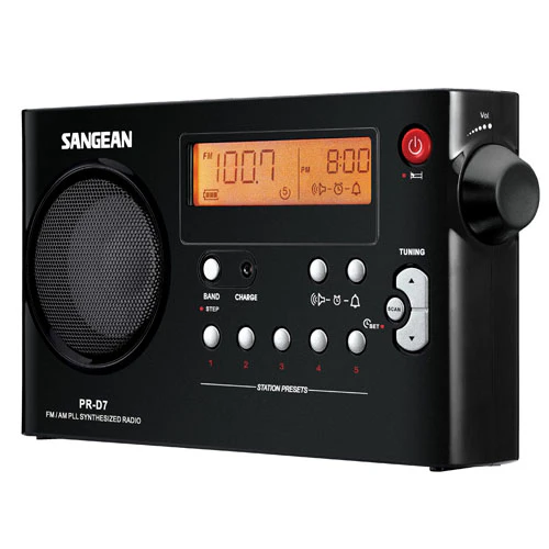 Sangean PR-D7 Compact AM/FM Radio (Black) - Image 2