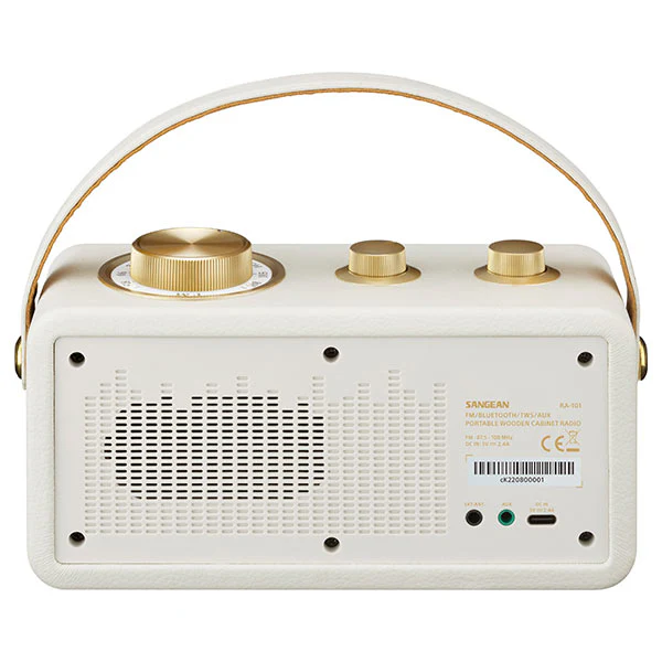 Sangean RA-101 BT Speaker w FM Radio - White - Image 5