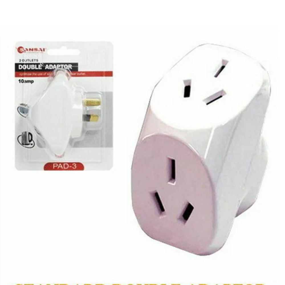 Sansai 10A Double Adapter Outlet Splitter (White) - Image 2