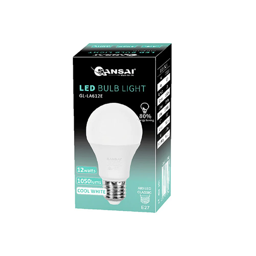 Sansai 12W Screw LED Bulb Light E27 1050lms (Cool White) - Image 2