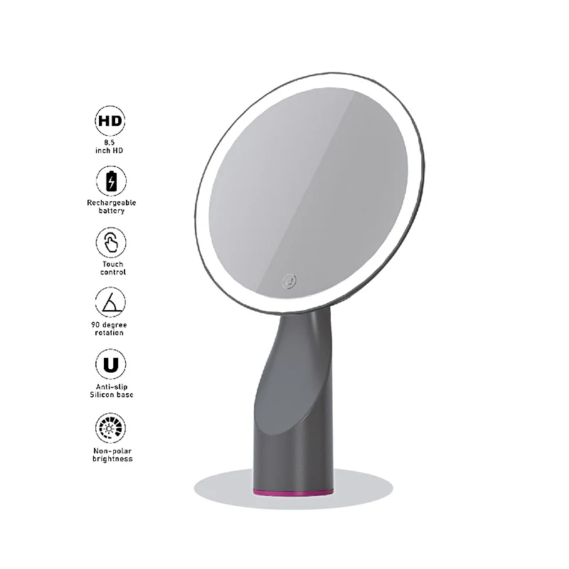 Sansai 21.5cm LED Lighted 600mAh Rechargable Makeup Mirror - Image 2