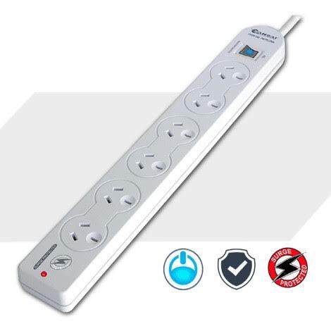 Sansai 6-Outlet Master Switched Surge Protected Power Strip Board - Image 3