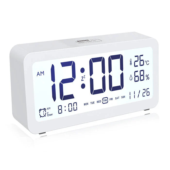 Sansai 7" Display LED LCD Alarm Clock with Date & Temperature - Image 3