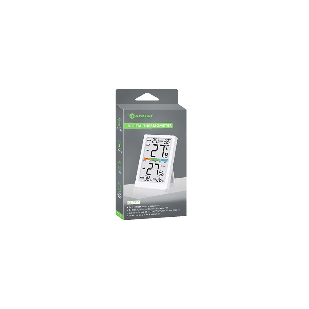 Sansai LCD Digital Thermometer & Humidity Monitor 7x10cm (White) - Image 3