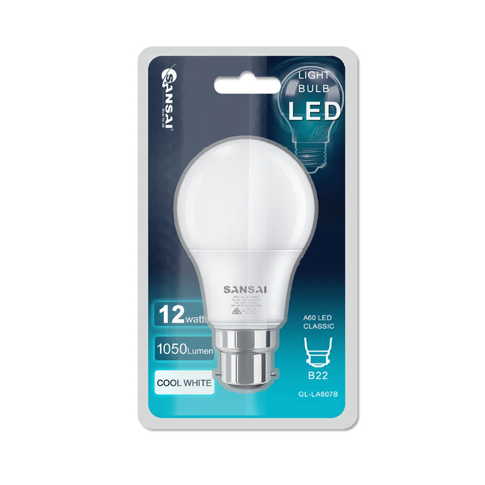 Sansai LED Light Bulb A60 12W B22 (Cool White) - Image 2