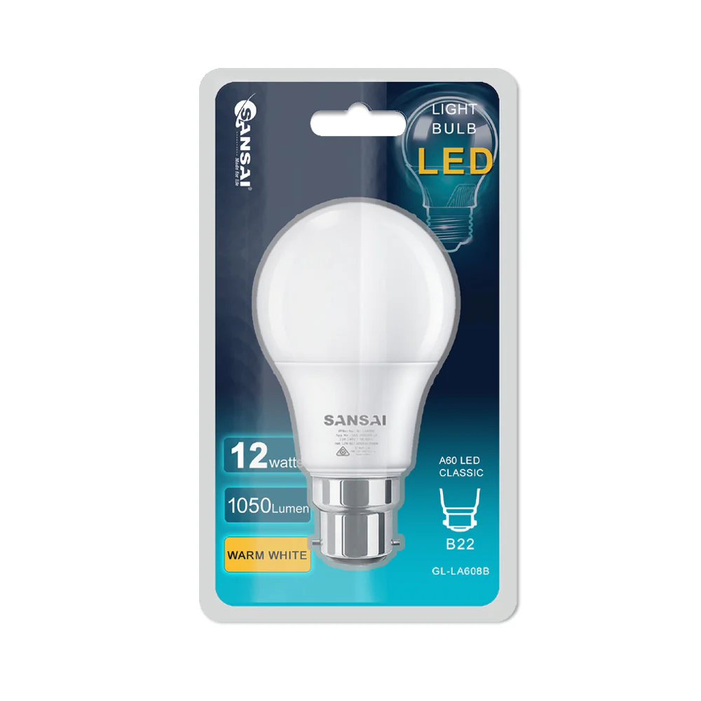 Sansai LED Light Bulb A60 12W B22 (Warm White) - Image 2
