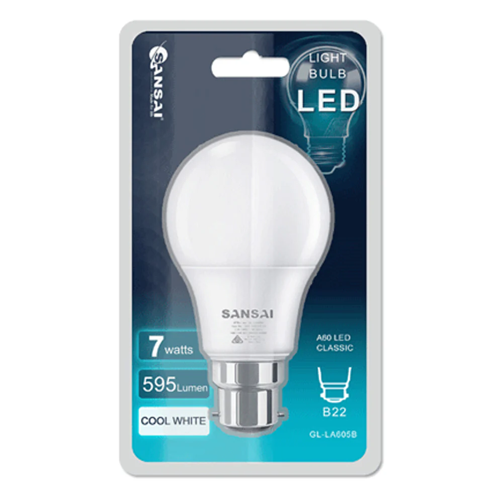Sansai LED Light Bulb A60 7W B22 (Cool White) - Image 2