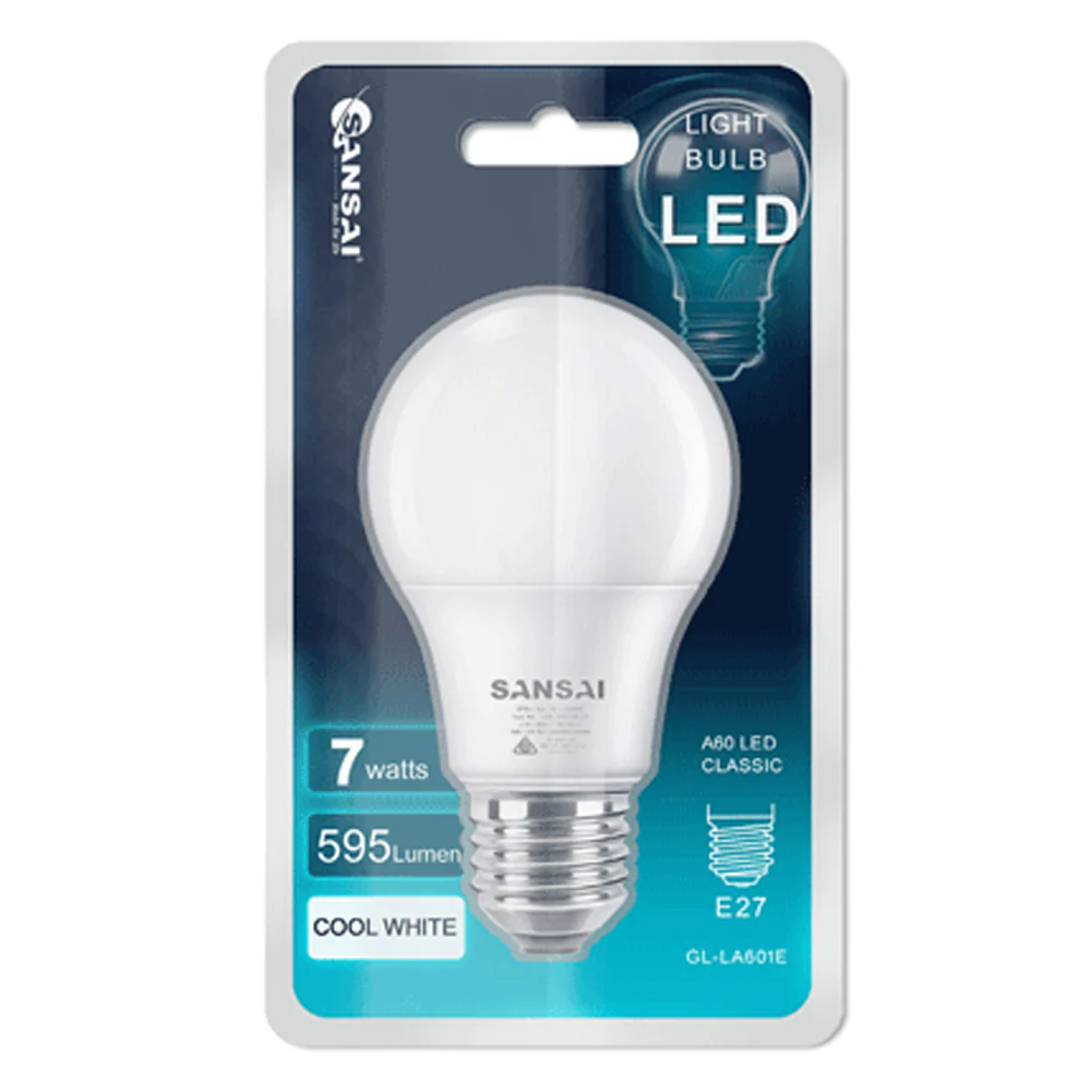 Sansai LED Light Bulb A60 7W E27 (Cool White) - Image 2