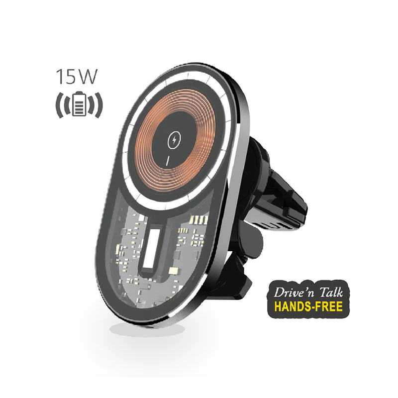 Sansai Magnetic Wireless Car Charger 15W for iPhone (Black) - Image 2
