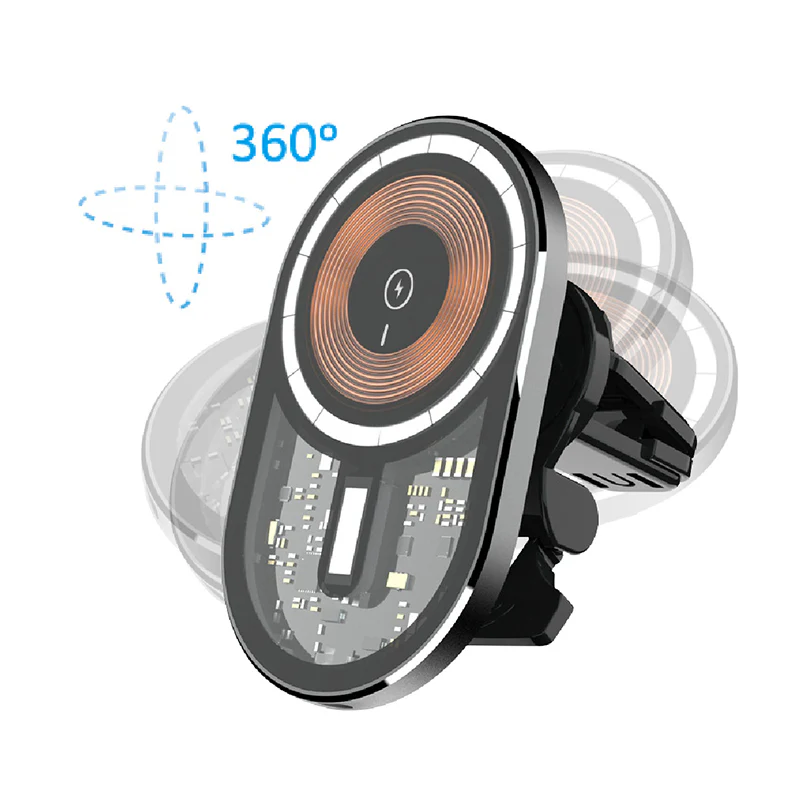 Sansai Magnetic Wireless Car Charger 15W for iPhone (Black) - Image 5