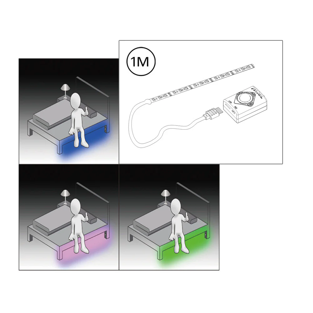 Sansai RGB Motion Sensor Rechargeable Strip Light 1M - Image 5