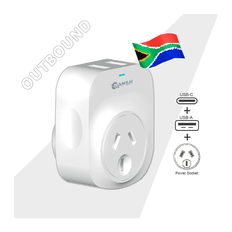 Sansai Travel Adaptor with USB-C And USB-A Port - AU/ZA Region - Image 2