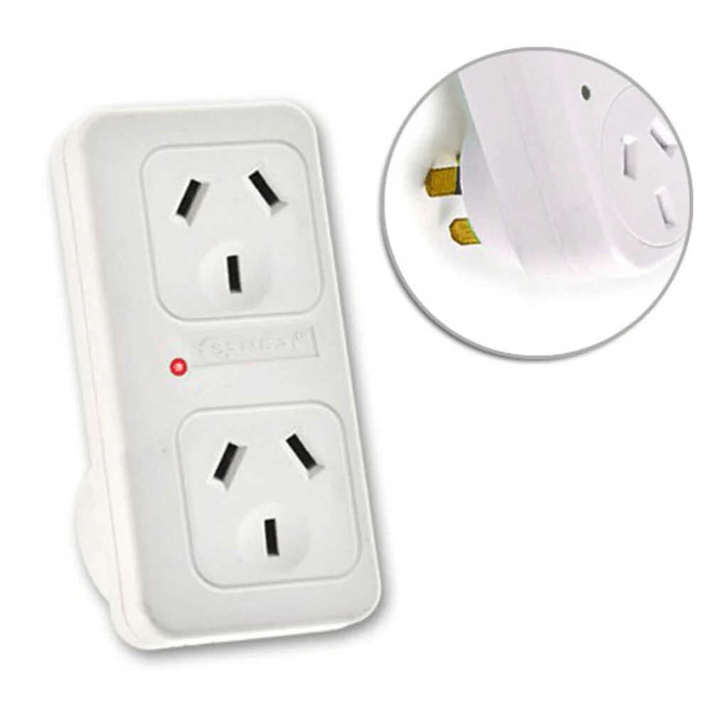 Sansai Vertical Powerpoint Double Surge Protector Adaptor Outlet Spliter - Image 2