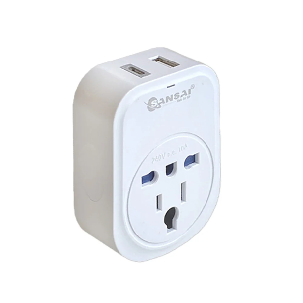 Sansai Worldwide Travel Adaptor USB-C+A UK/USA/Europe to AU/NZ Plug - Image 2