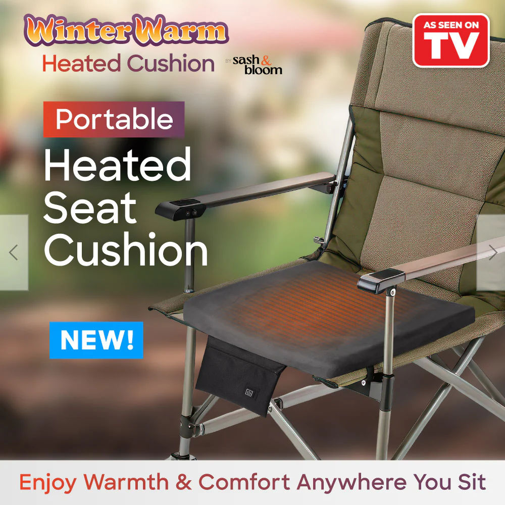 Sash and Bloom WinterWarm Portable Heated Cushion with Carry Handle - Image 2